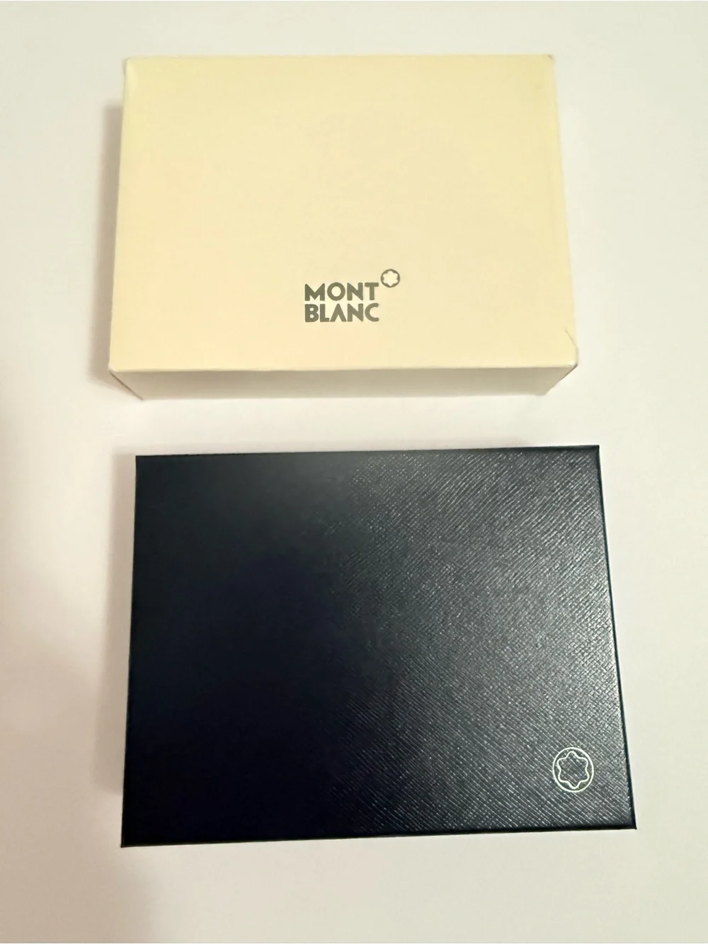 Mont Blanc Black Leather Travel Wallet with Signature Star Emblem